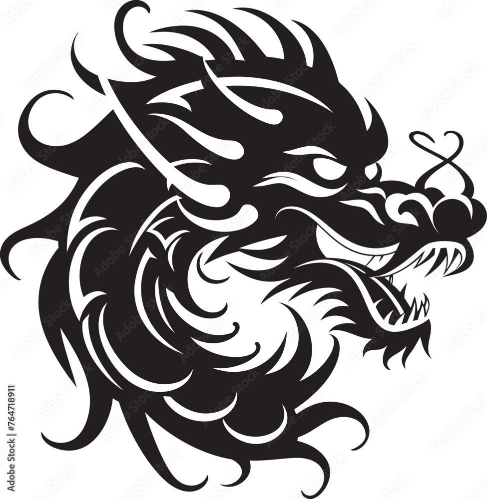 Obraz premium Prosperous Dragon Vector Icon Design for Chinese New Year Majestic Guardian Chinese New Year Dragon Vector Graphics
