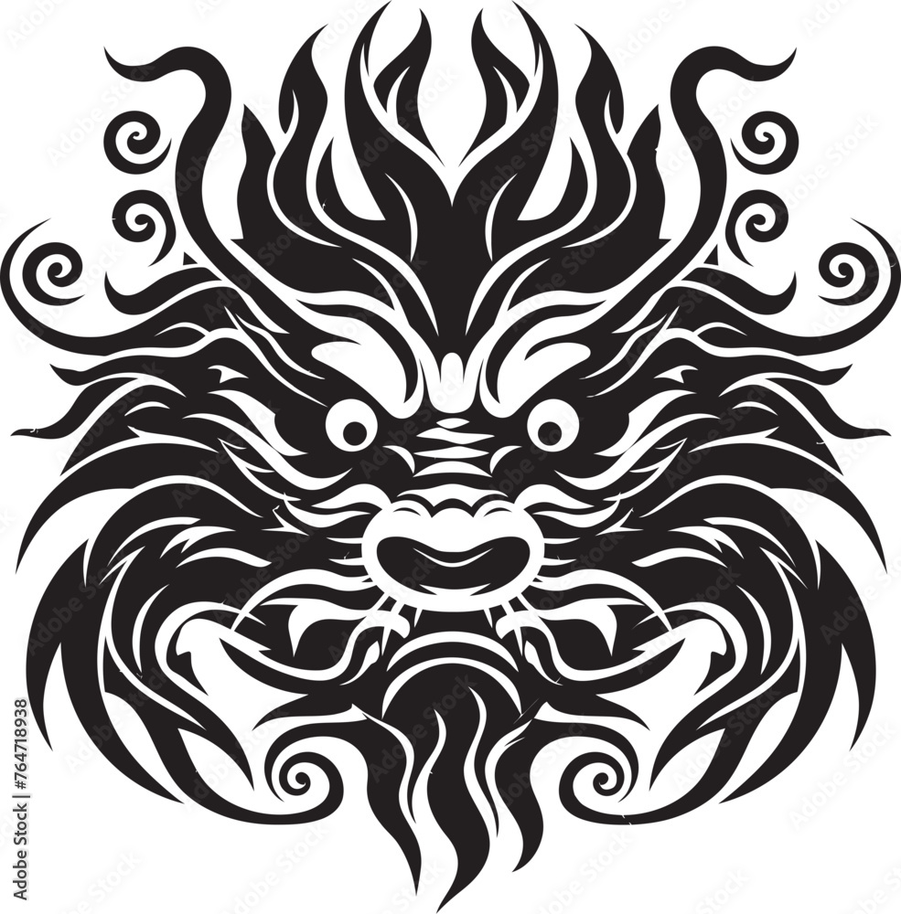 Fototapeta premium Regal Splendor Chinese New Year Vector Icon Serpentine Celebration Chinese New Year Dragon Vector Logo