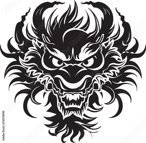 Lunar Blessings Dragon Vector Icon for Chinese New Year Celestial Dragon Elegance Vector Design for Lunar New Year Emblem