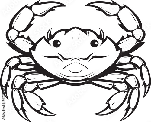 Harbor Herald Thick Line Crab Graphics Coastal Crown Bold Outline Crab Logo