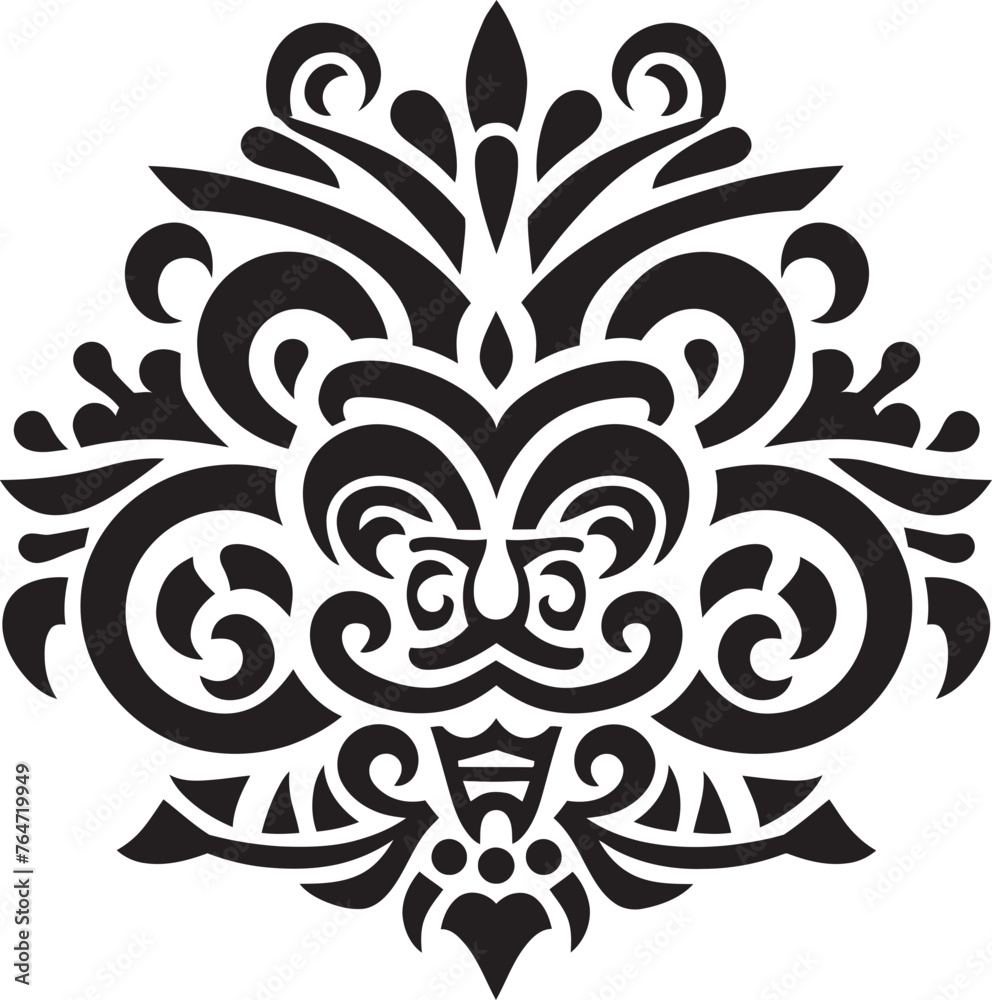 Indigenous Impressions Dayak Pattern Vector Logo Symbolizing Ethnic Pride Borneo Beauty Vector Design Infused with Vibrant Dayak Patterns