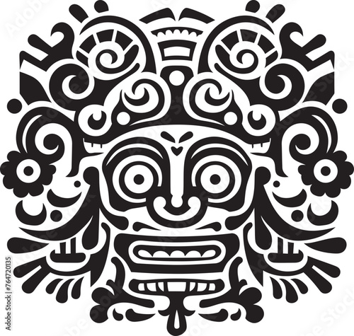 Borneo Beauty Vector Design Infused with Vibrant Dayak Elements Jungle Jewels Dayak Pattern Vector Icon for Cultural Enrichment