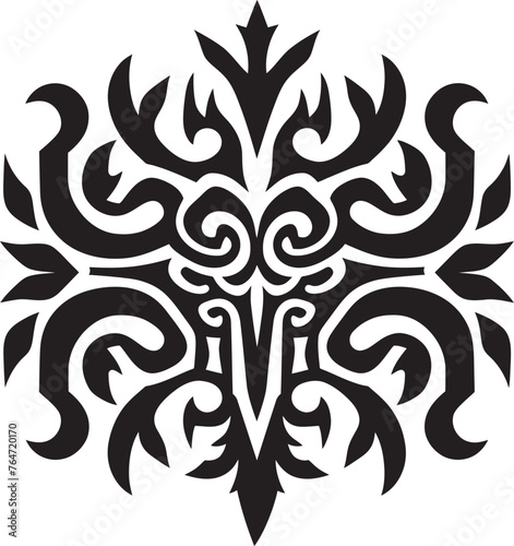 Cultural Canvas Vector Design Infused with Rich Dayak Symbolism Tribal Treasures Dayak Pattern Vector Icon for Ethnic Enrichment