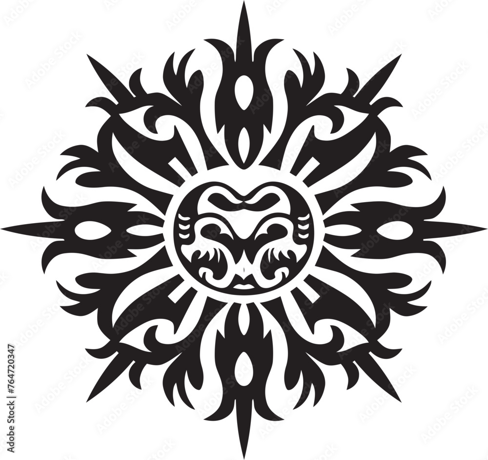 Fototapeta premium Heritage Harmony Dayak Pattern Vector Design Reflecting Cultural Unity Tribal Treasures Vector Graphics Celebrating Dayak Ethnic Diversity