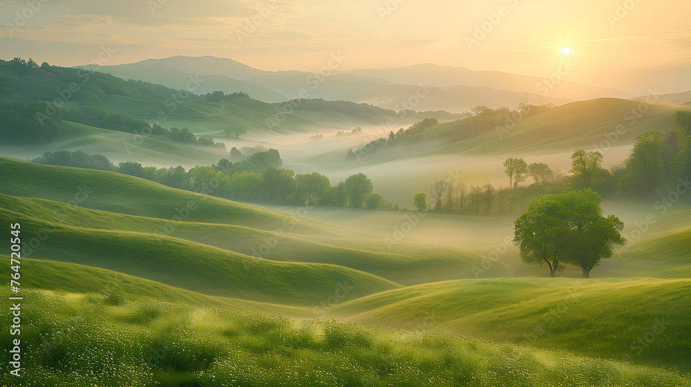 Fototapeta premium landscape with fog