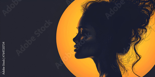 Beauty Woman Face silhouette, generative ai
