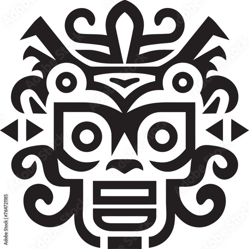 Tribal Treasures Dayak Pattern Vector Design Symbolizing Cultural Legacy Dayak Essence Vector Logo Design with Authentic Pattern