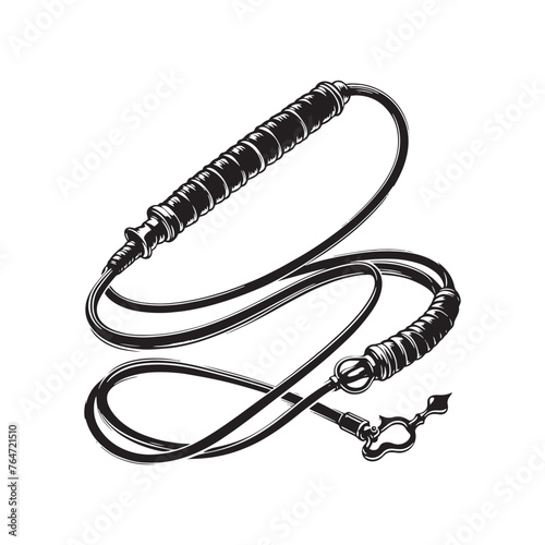 Dynamic Whip Silhouette Compilation - A Visual Symphony of Precision and Strength in Whip Illustration - Minimallest Whip Vector
