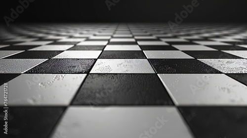 High contrast black and white pixelated checkerboard with subtle gray tones