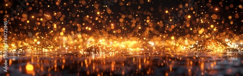 A close-up shot capturing blurry water and lights in a summer morning setting, creating a mesmerizing and dynamic scene