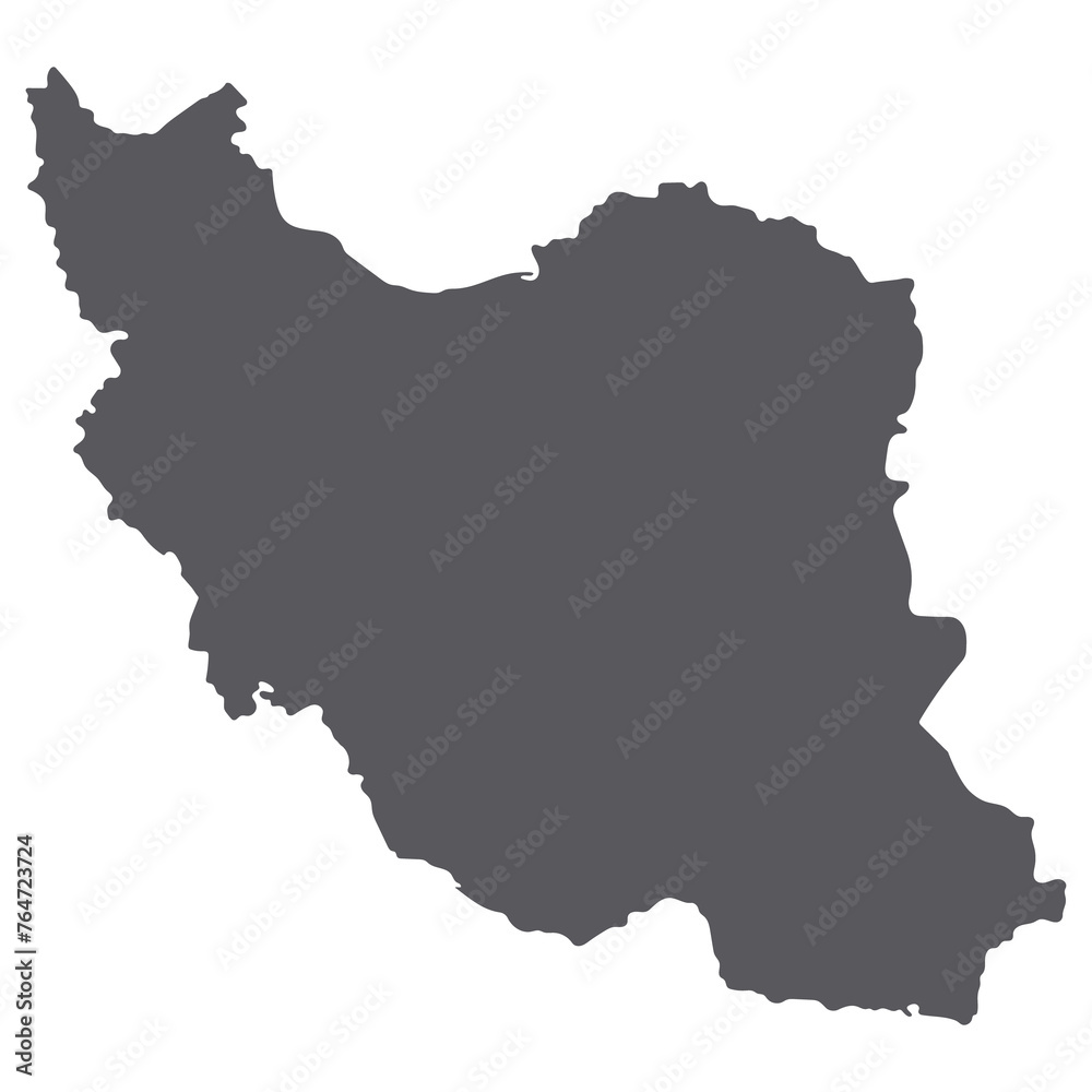 Iran map. Map of Iran in grey color