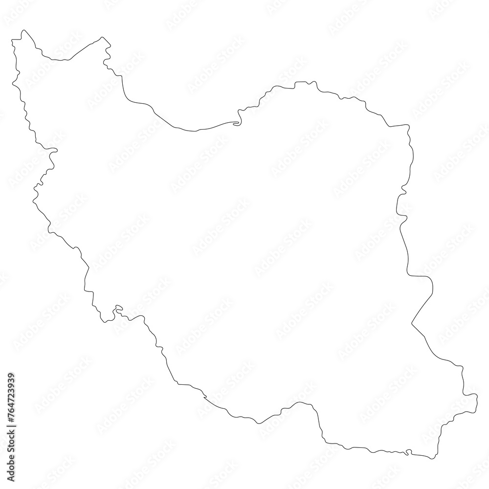 Iran map. Map of Iran in white color