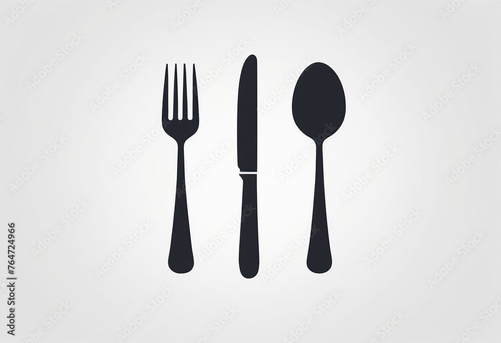 Modern and Stylish Cutlery Icons in Linear and Silhouette Style: Flat Vector Illustration Modern and Stylish Cutlery Icons in Linear and Silhouette Style: Flat Vector Illustration