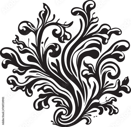 Seaweed Silhouettes Vector Design with Doodle Seaweed Iconography Seaweed Sketch Vector Logo with Playful Doodle Seaweed
