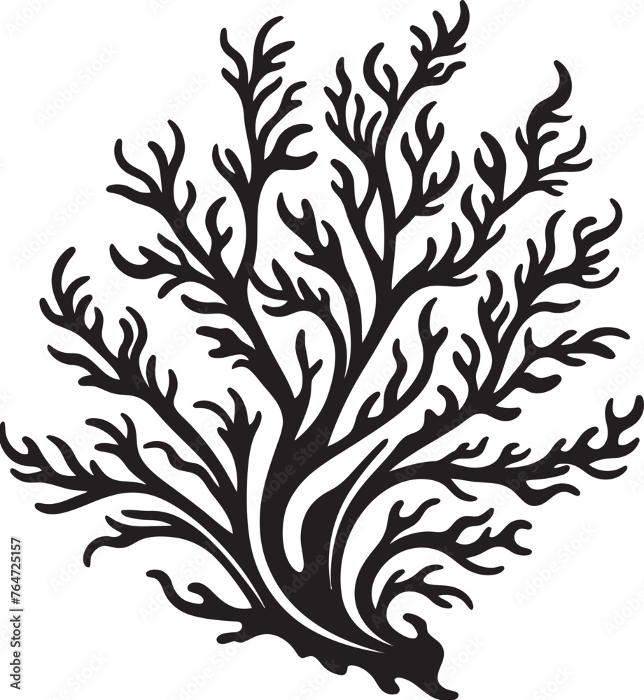 Seaside Scribbles Doodle Seaweed Vector Graphics Evoking Coastal Whimsy Aquatic Artistry Vector Logo Featuring Doodle Seaweed for Marine Themes