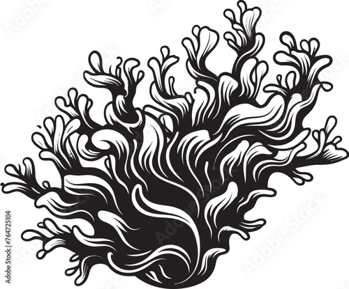 Marine Magic Doodle Seaweed Vector Graphics Conjuring Oceanic Enchantment Seaweed Symphony Vector Logo featuring Melodic Doodle Seaweed Illustration