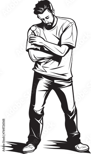 Booze Bliss Vector Graphics of Drunken Mans Ecstasy with Bottle IntoxiLove Vector Logo with Drunken Mans Passionate Embrace of Alcohol