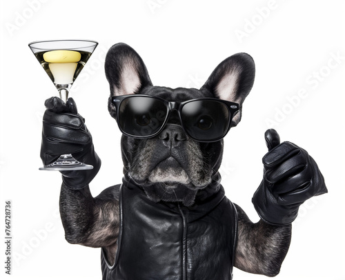 drunk dog drinking a cocktail © ramona