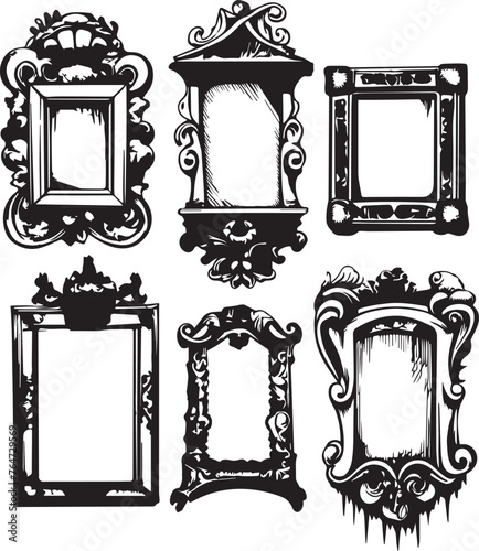 Set frames. Hand drawn vector illustration	