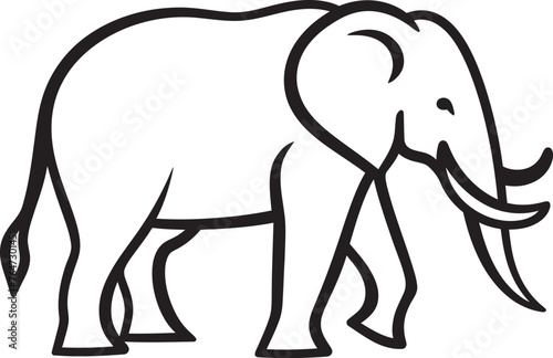 Ivory Elegance Vector Design Showcasing Elegance of Elephant Ivory Elephant Emblem Vector Graphics Featuring Emblematic Elephant Symbolism