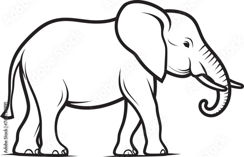 Elephant Emblem Emblematic Elephant Icon in Vector Style Royal Pachyderm Vector Graphics Showcasing the Royal Splendor of Elephants