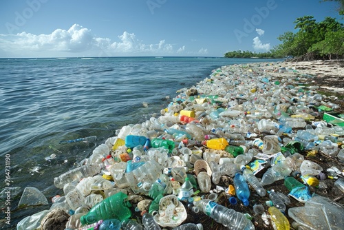 Plastic pollution from waste single use plastic professional photography