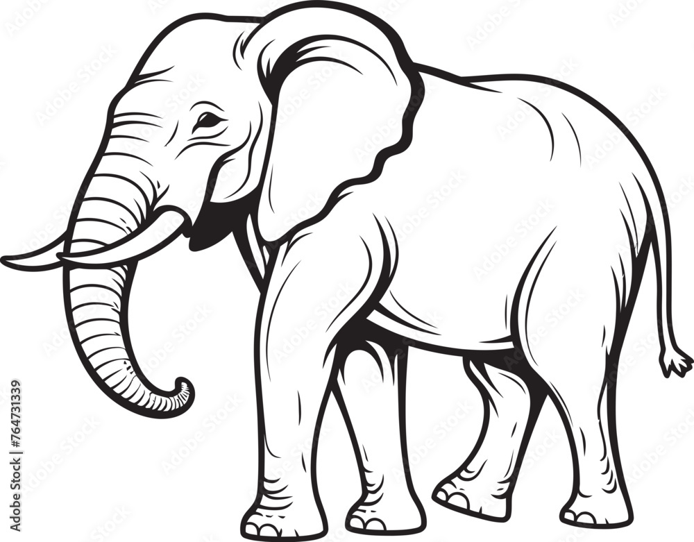 Fototapeta premium Elephant Essence Vector Design Portraying the Essence of Elephants Elephant Emblem Emblematic Elephant Icon in Vector Style