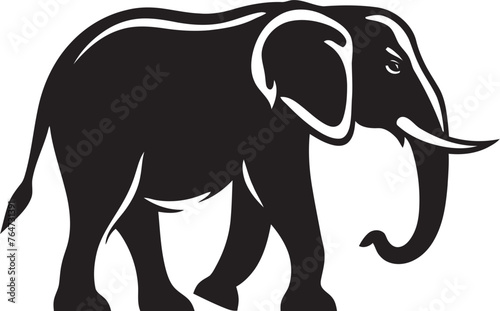 Elephant Elegance Vector Design Featuring a Graceful Elephant Illustration Regal Pachyderm Vector Graphics Depicting a Stately Elephant