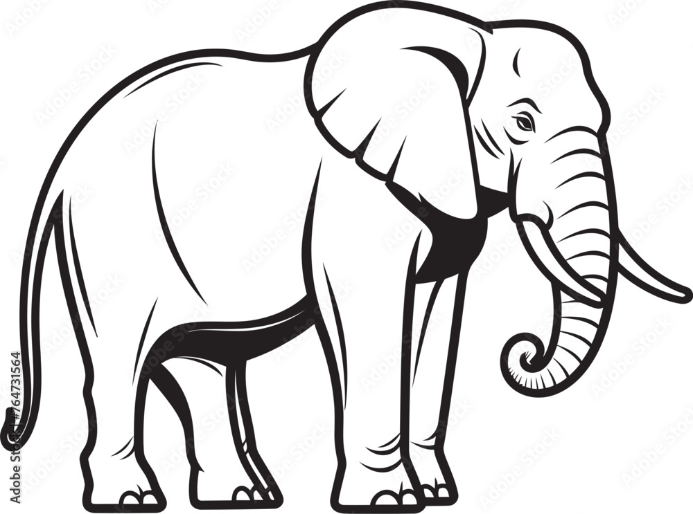 Elephant Elegance Vector Design Illustrating the Graceful Beauty of an Elephant Regal Elephant Vector Graphics Portraying the Royal Demeanor of an Elephant