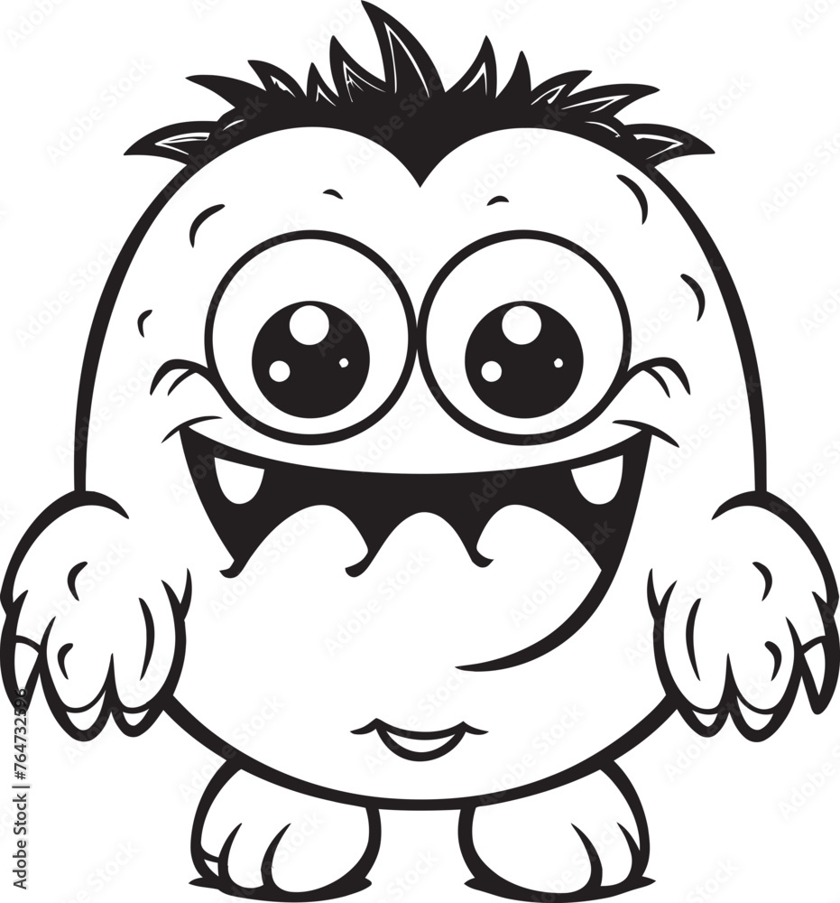 Fototapeta premium Delightful Discoveries Emotional Cartoon Monster Vector Logo and Design Showcase Tender Tidings Cute Monster Vector Graphics and Icon Assortment