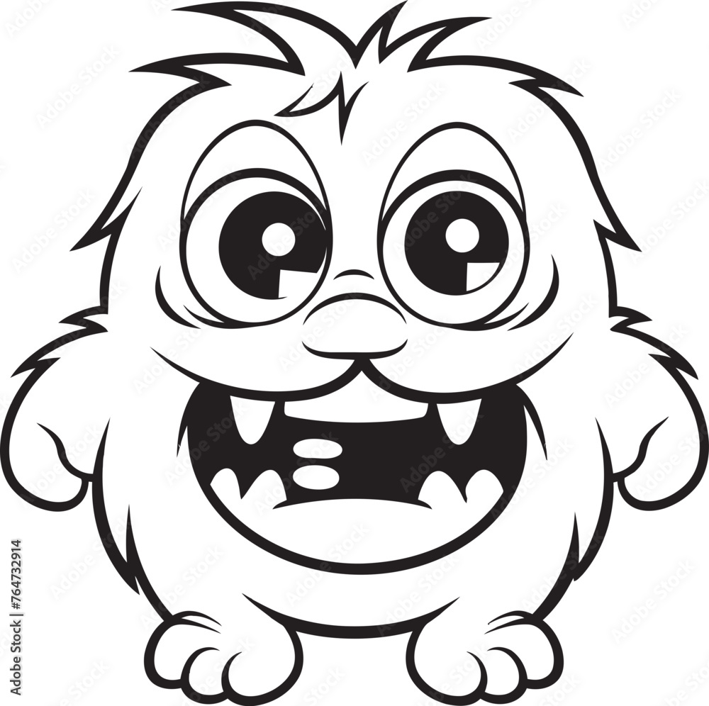 Obraz premium Emotional Creature Creations Vector Logo and Icon Set Playful Monster Parade Vector Graphics of Cute Cartoon Monsters
