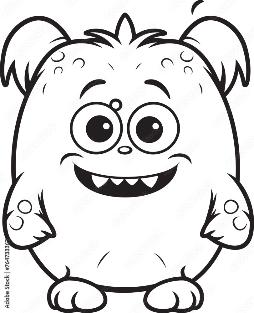 Naklejka premium Enigmatic Monster Ensemble Vector Graphics of Cute Cartoon Monsters Cuddly Creature Carnival Vector Designs for Adorable Creatures