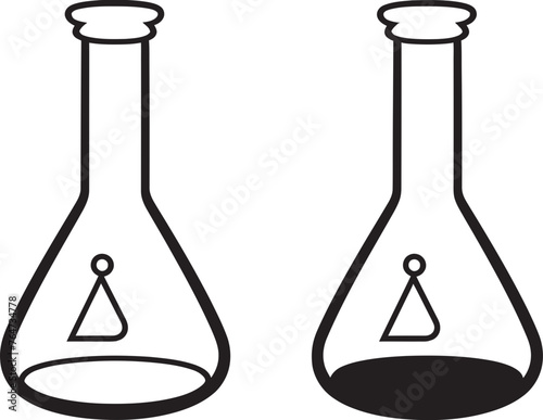 Flask Fascination Erlenmeyer Flask Vector Logo and Icon Compilation Laboratory Luxuries Erlenmeyer Bottle Vector Graphics and Design Showcase