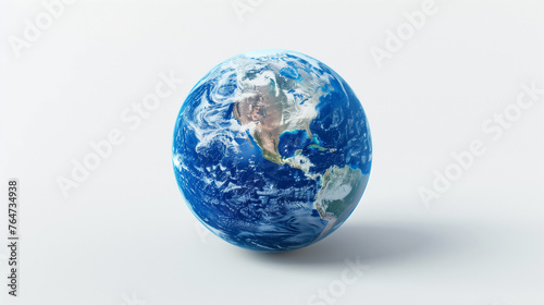 Blue planet earth isolated on white background