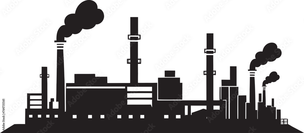 Factory Fallout Air Pollution Vector Graphics and Icons Carbon Footprint Factory Pollution Vector Logo Set