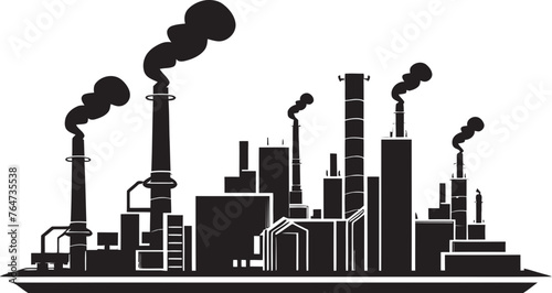 Urban Smog Vector Icons and Graphics Embodying Factory Air Pollution Toxic Skies Vector Logo and Graphic Design Reflecting Air Pollution Consequences