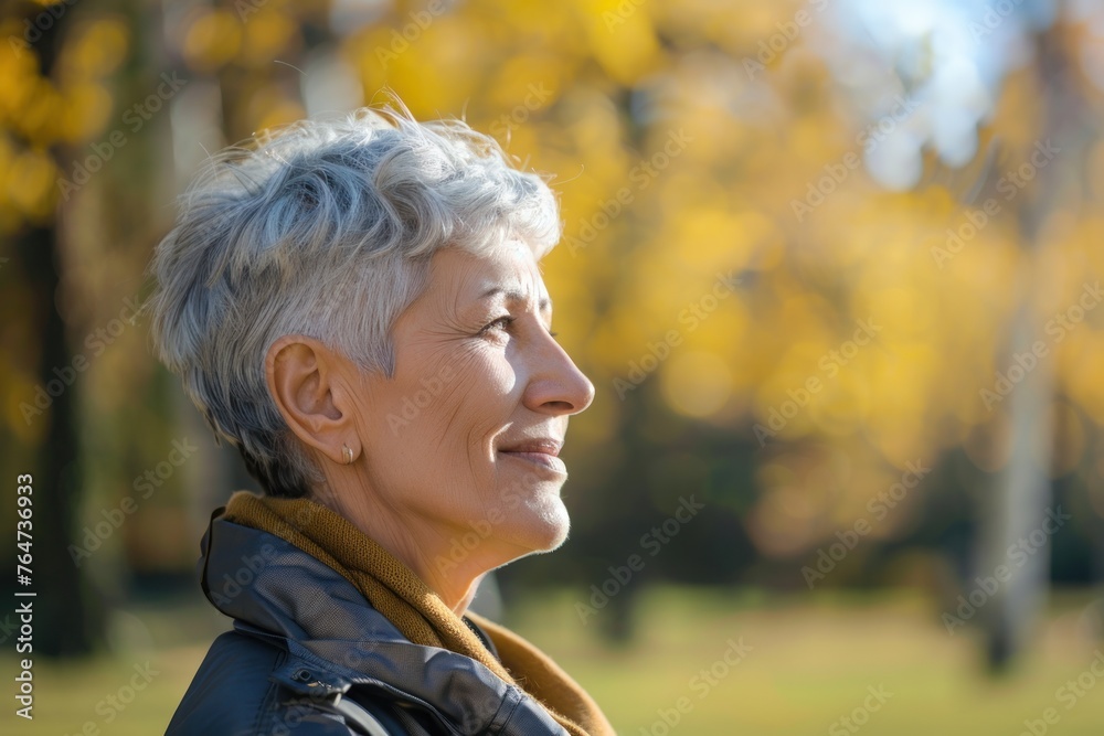 Radiant Joy: A Serene Senior Woman's Blissful Smile in Nature. Generative AI Radiant Joy: A Serene Senior Woman's Blissful Smile in Nature. Generative AI