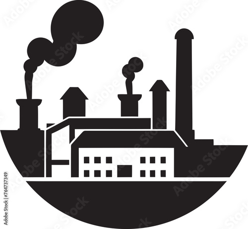 Factory Fallout Vector Graphics and Icons Showcasing Industrial Pollution Industrial Blight Vector Logo and Design Highlighting Factory Air Pollution
