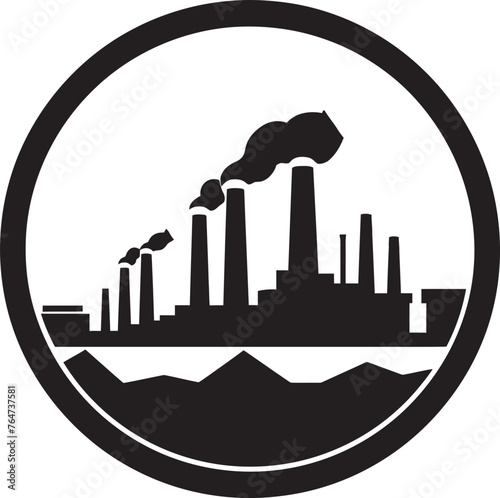 Factory Fallout Vector Graphics and Icons Illustrating Air Pollution Consequences Industrial Blight Vector Logo and Design Showcasing Factory Pollution