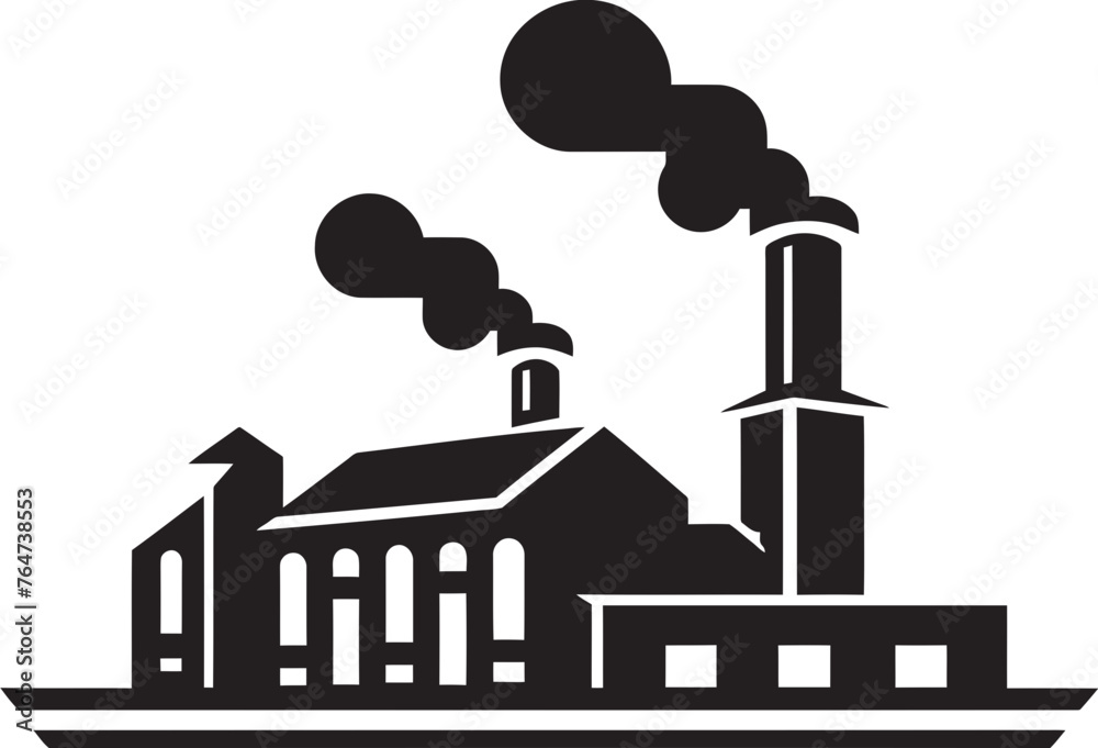 Emission Evolution Vector Graphics and Icons Illustrating Industrial Pollution Progress Smog City Streets Vector Logo and Design Embodying Urban Air Pollution