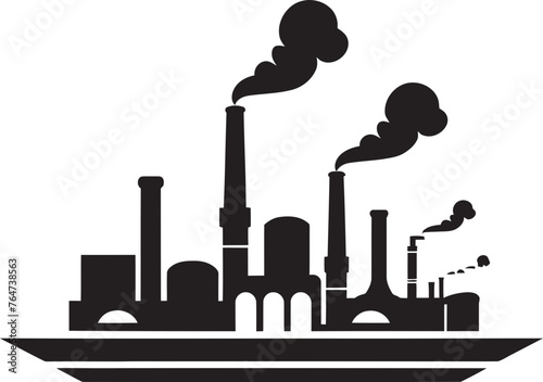 Polluted Progression Vector Graphics and Icons Reflecting Factory Pollution Factory Fumes Vector Logo and Design Illustrating Industrial Air Contamination