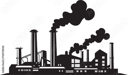 Emission Evolution Vector Design and Icon Showcase Polluted Pathways Factory Air Pollution Vector Logo Compilation