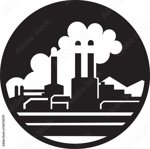 Factory Fallout Vector Graphics and Icons Depicting Industrial Pollution Industrial Intrusion Vector Logo and Design Embodying Air Pollution Effects