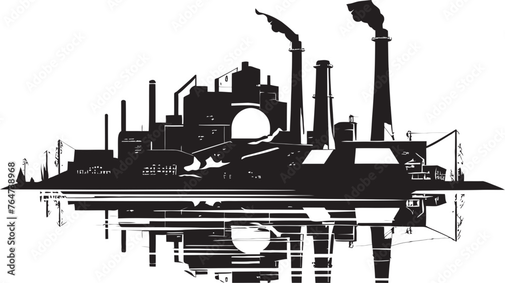 Obraz premium Environmental Crisis Factory Air Pollution Vector Graphics Compilation Industrial Intrusion Vector Design and Icon Showcase
