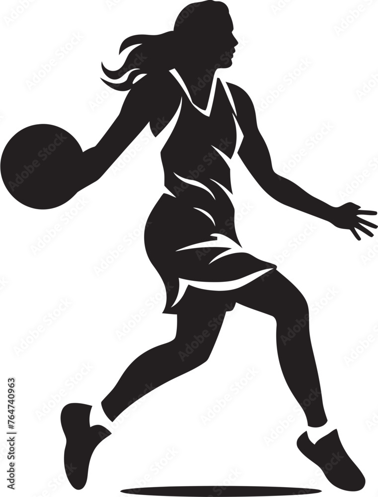 Obraz premium Slam Surge Vector Graphics Depicting Female Players Slam Dunk Dunk Dazzle Female Basketball Player Dunk Vector Icon