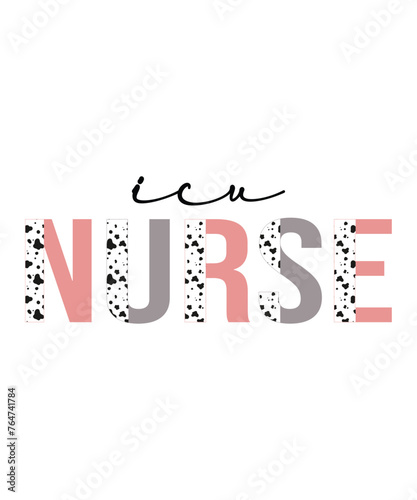 ICU nurse, nursing t shirt design print template