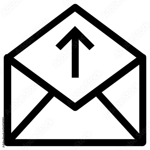 sent mail icon, simple vector design