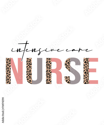 Intensive care nurse, nursing t shirt design print template