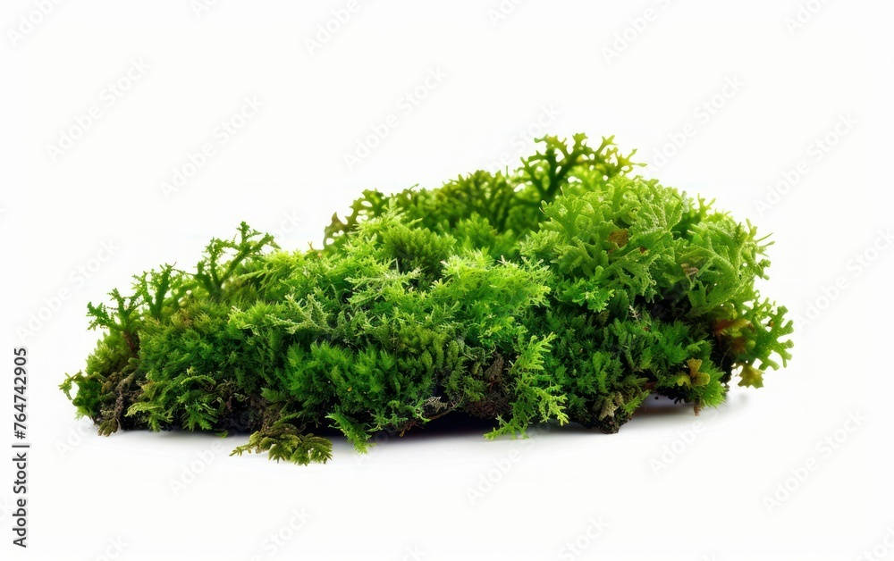 Green moss isolated on white bakground Green moss isolated on white bakground