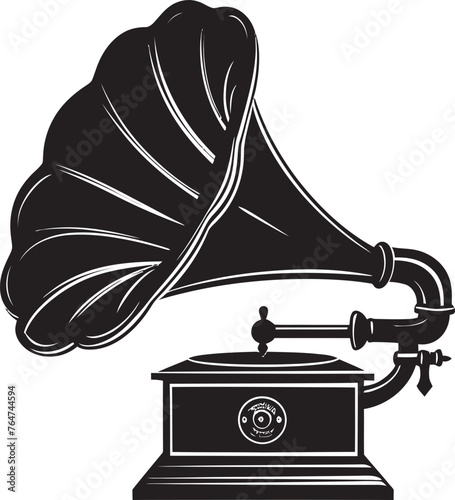 Harmonic Heritage Vector Gramophone Logo and Design Antique Acoustics Gramophone Vector Icon and Graphics